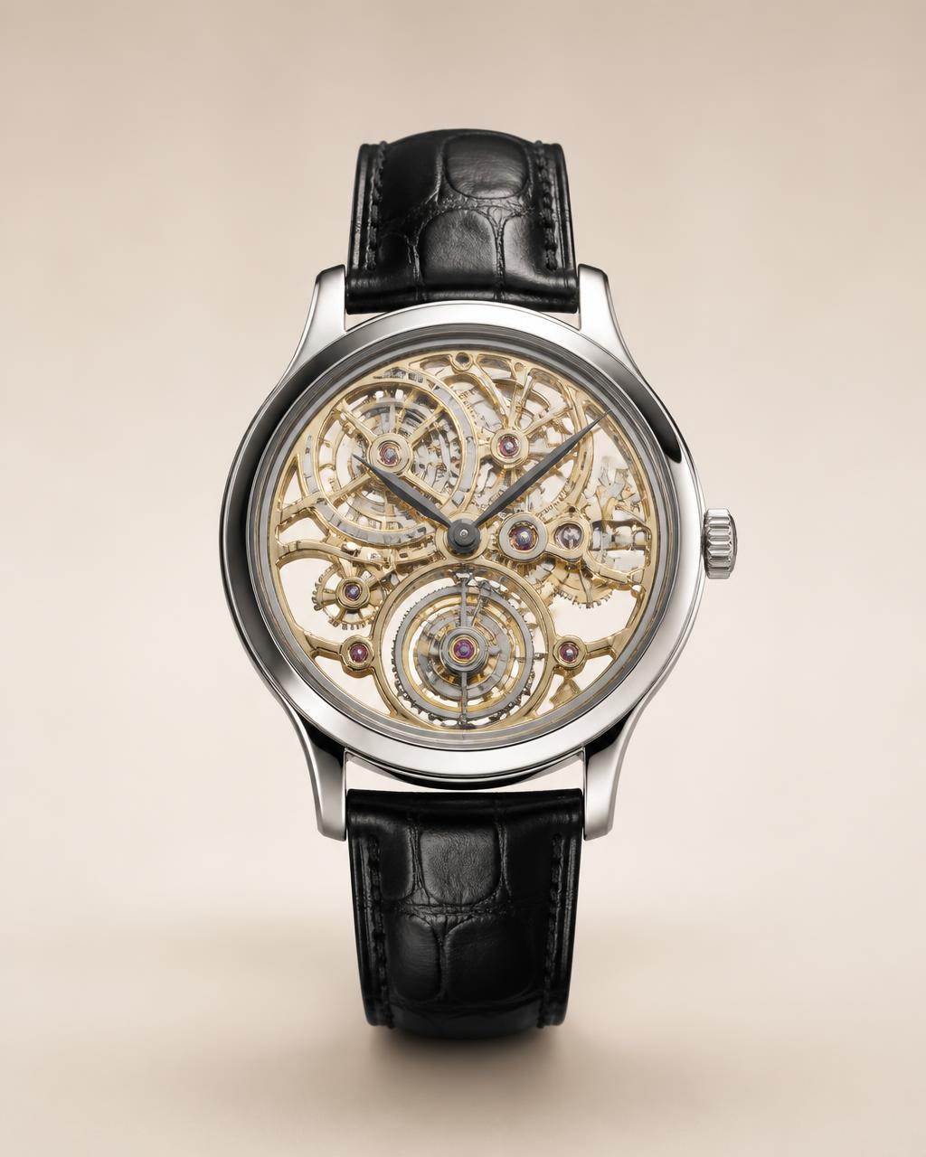The Regent, a platinum skeletonised tourbillon watch